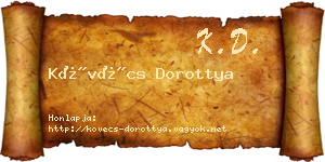 Kövécs Dorottya névjegykártya